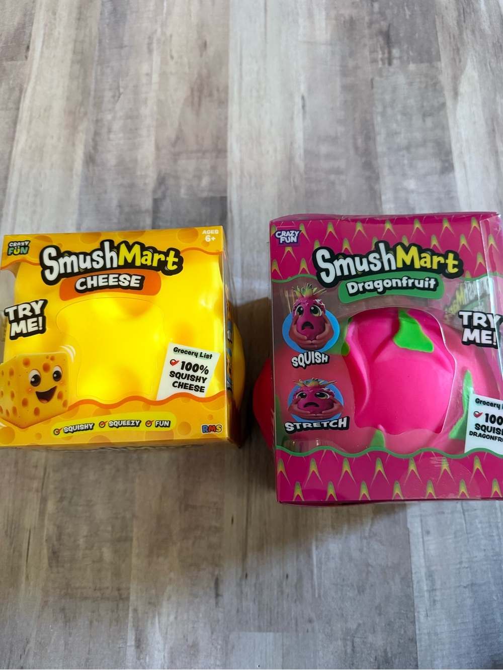 SmushMart Dragonfruit & Cheese Squishy Toy Duo - Pink and Yellow
